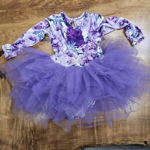 Bums and roses bamboo your peony one for me 12-18mo tutu bodysuit EUC